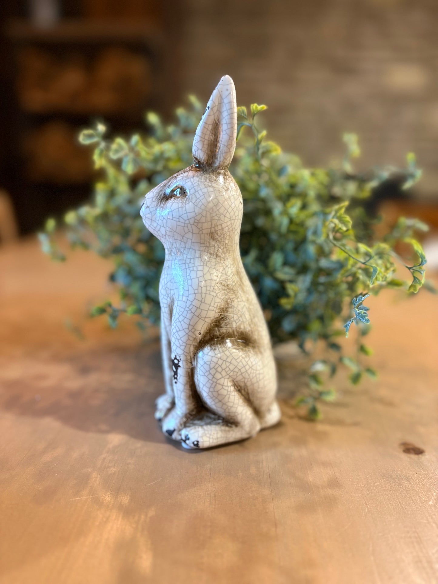 Rustic Ceramic Sitting Bunny