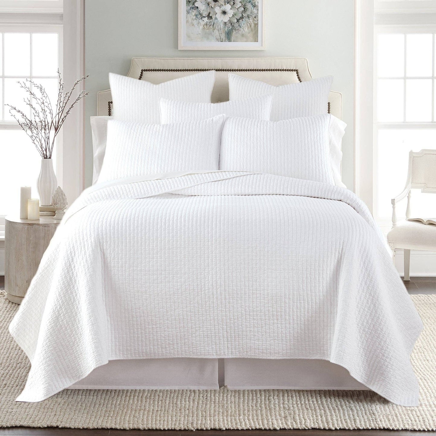 Cross Stitch Quilt Set: Taupe