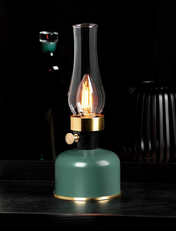 Lantern LED Lamp - Green - 10.5"H