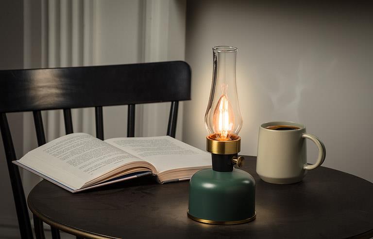 Lantern LED Lamp - Green - 10.5"H