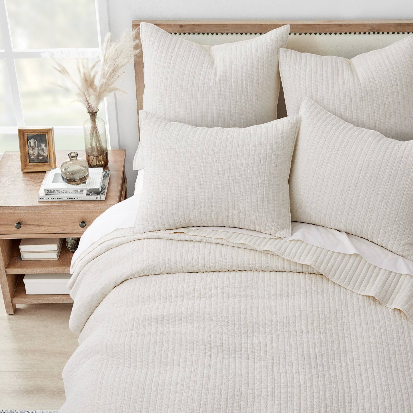 Loden Quilt Set: Cream / King/Cal King