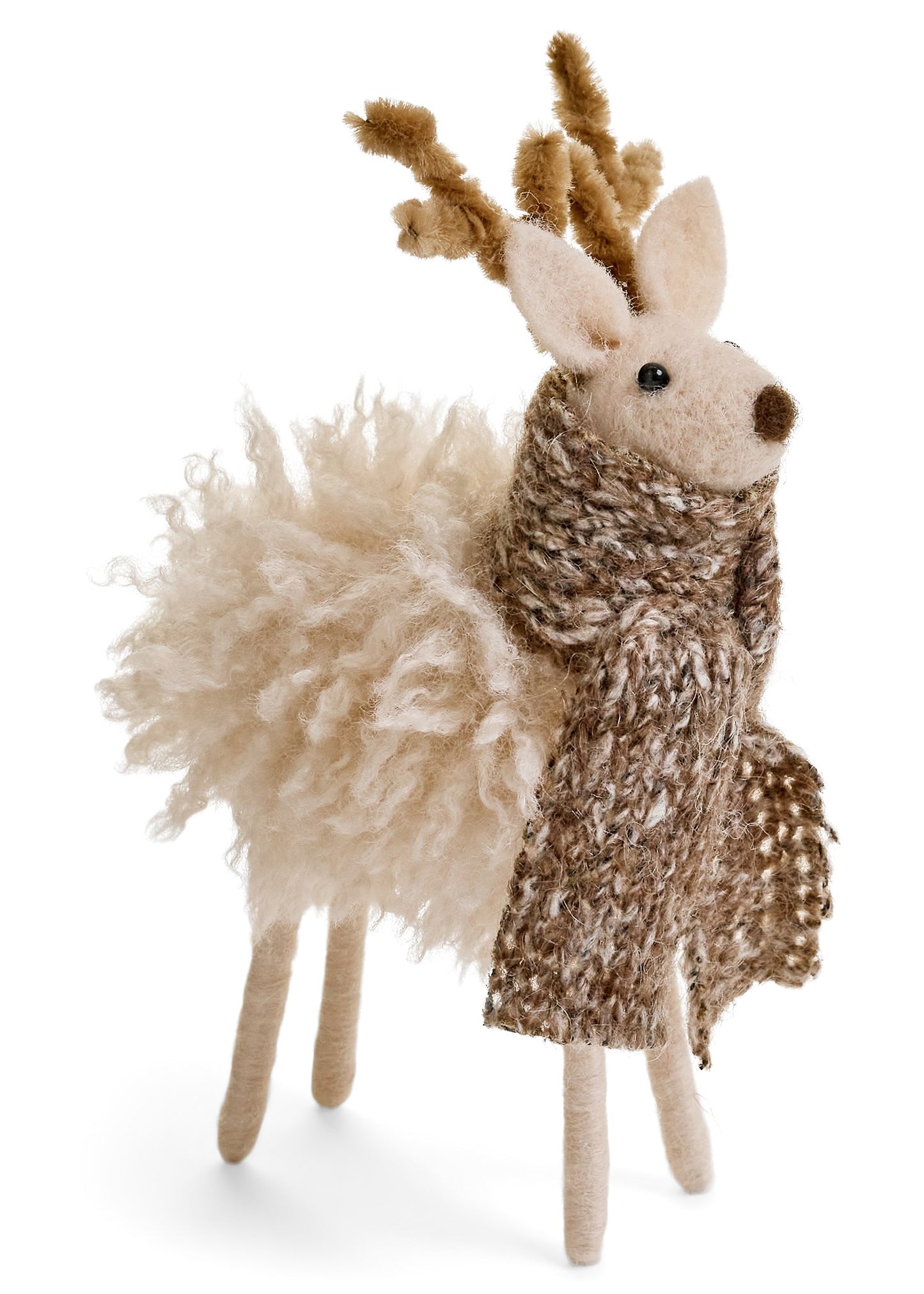 Wool Deer With Scarf