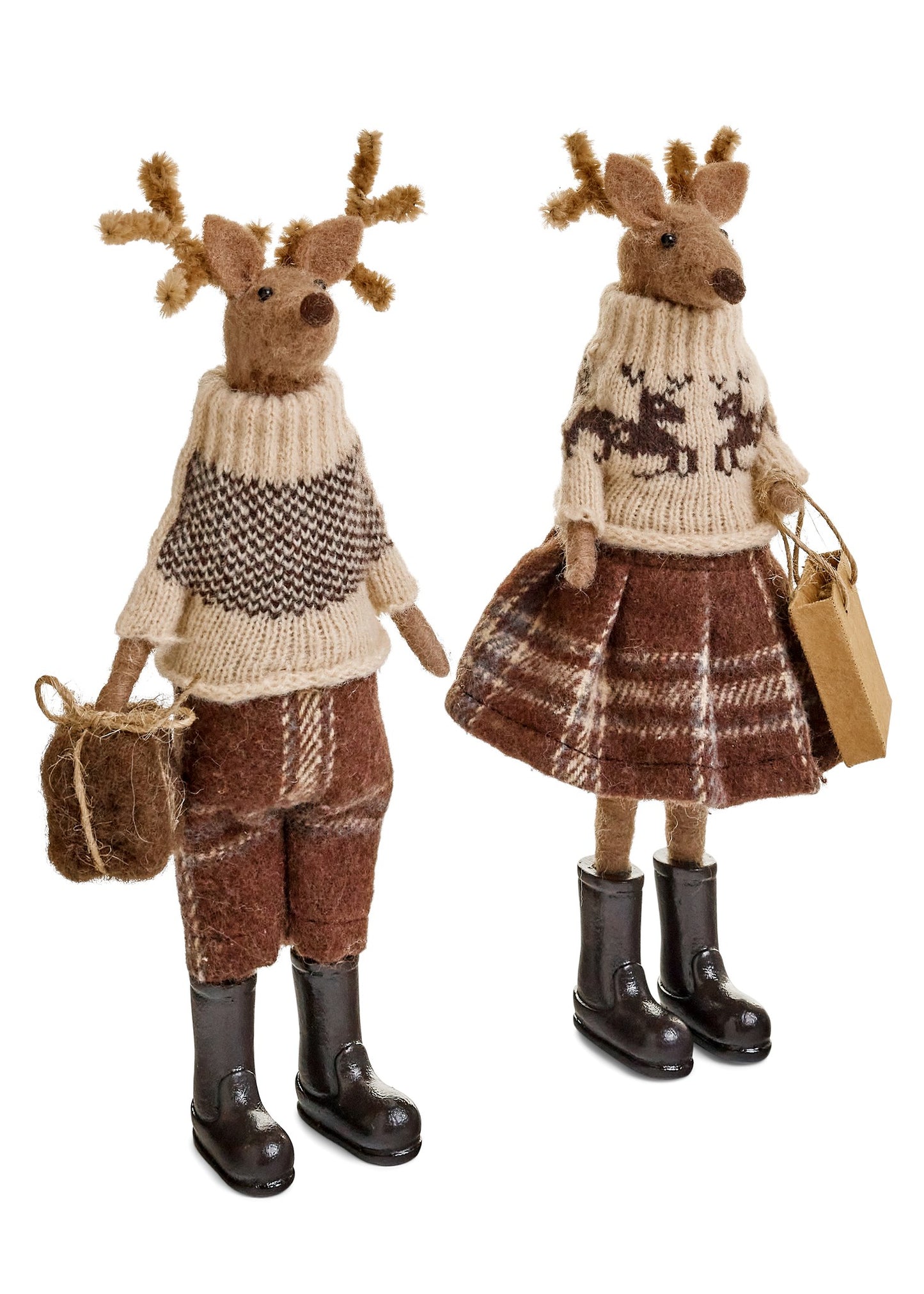 Wool Deer Set (Gift Bag & Purse) – Set of 2