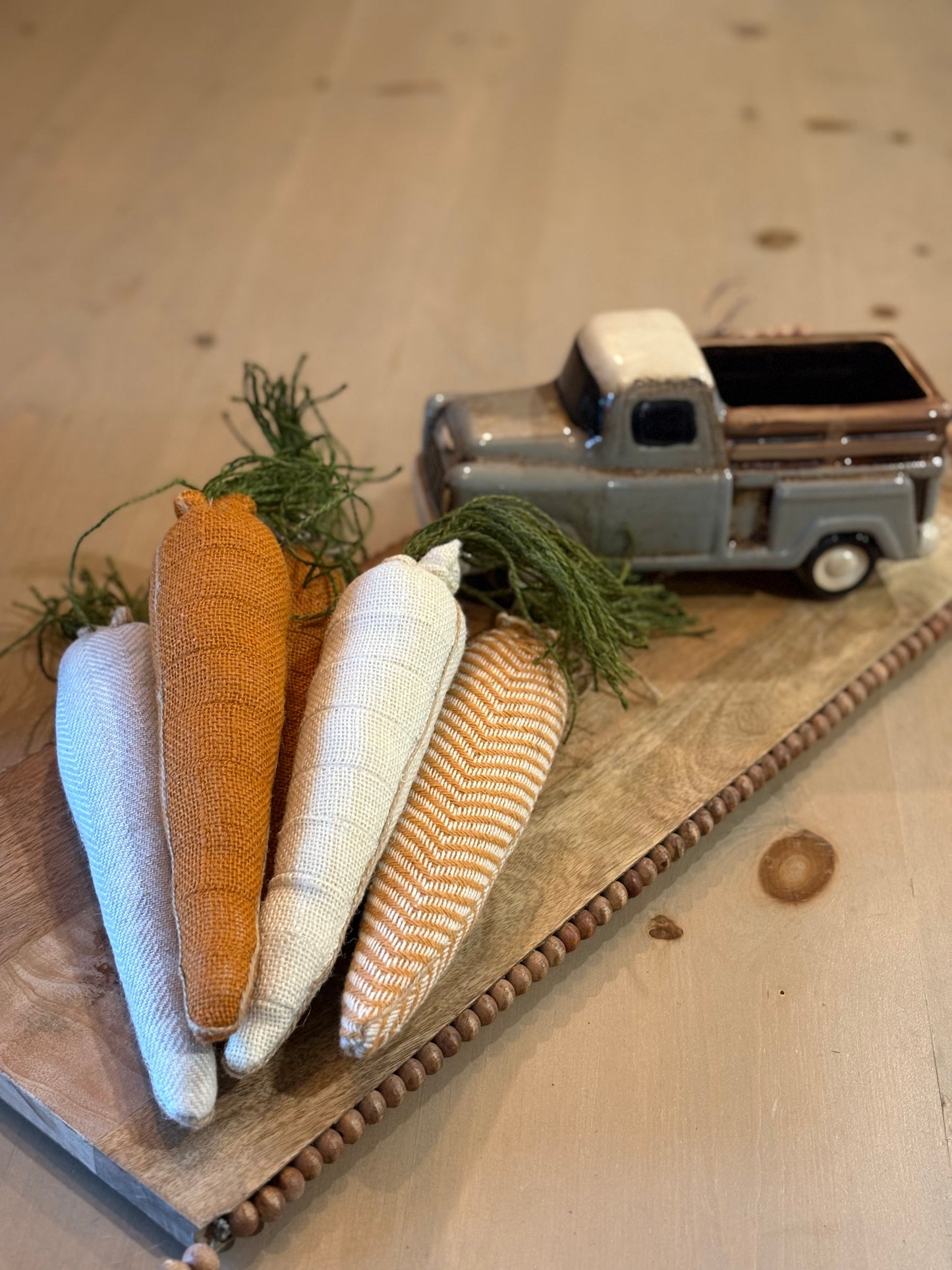 Wooden Beaded Serving Tray