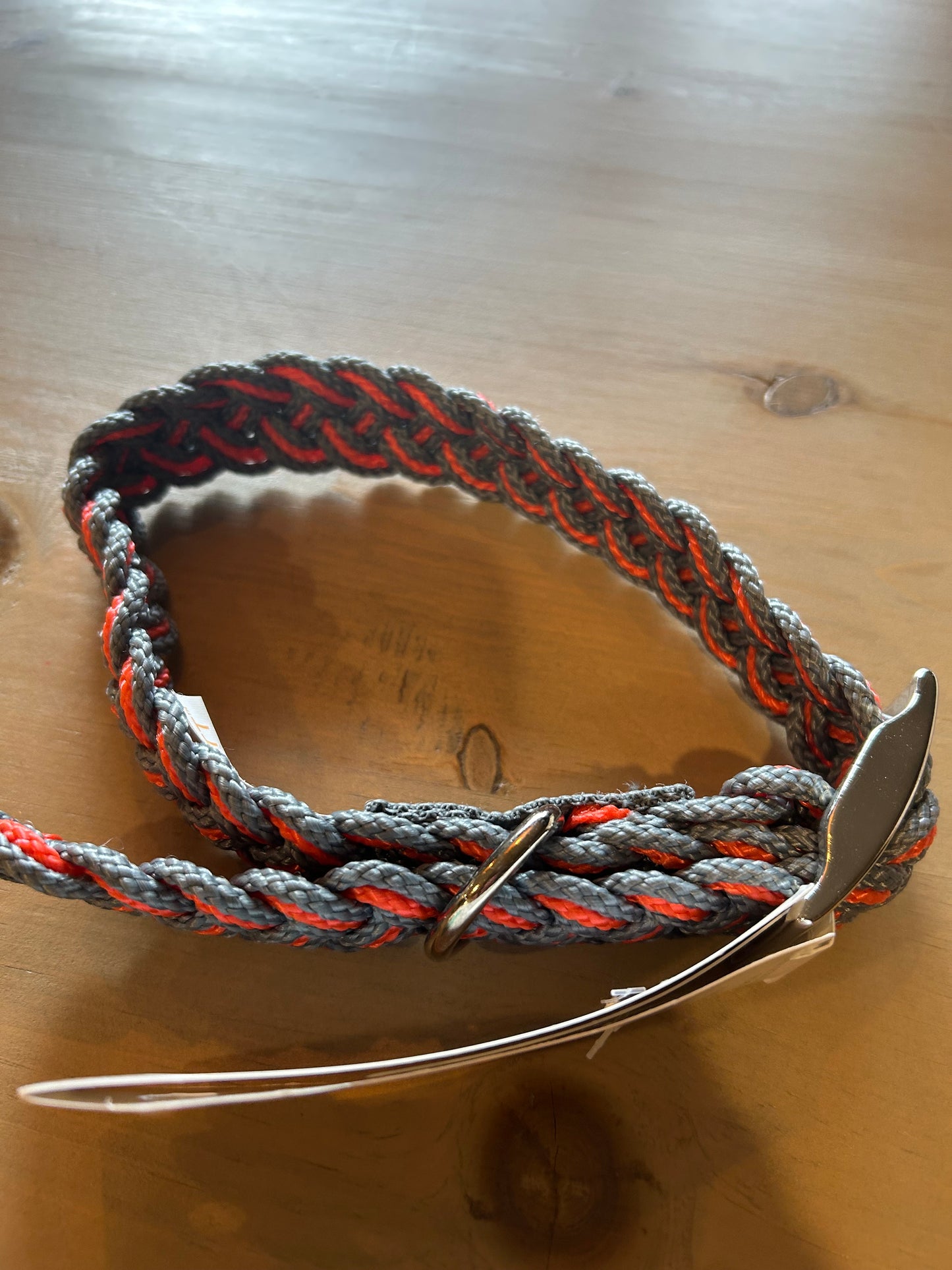 Kiss My Mutt Braided Collar Orange/Grey - Large