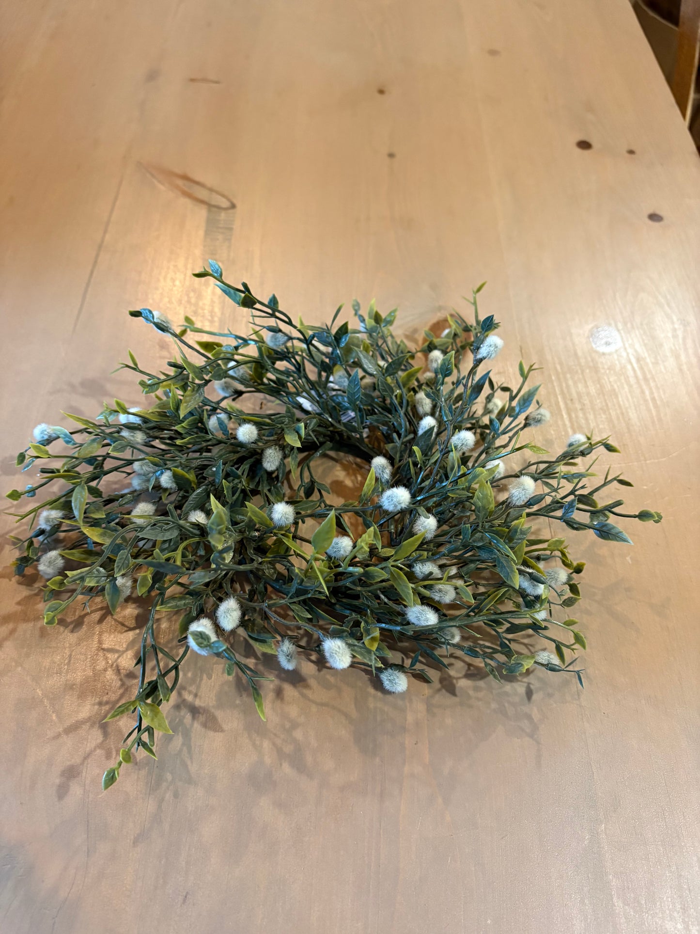 Faux Pussy Willow Candle Ring