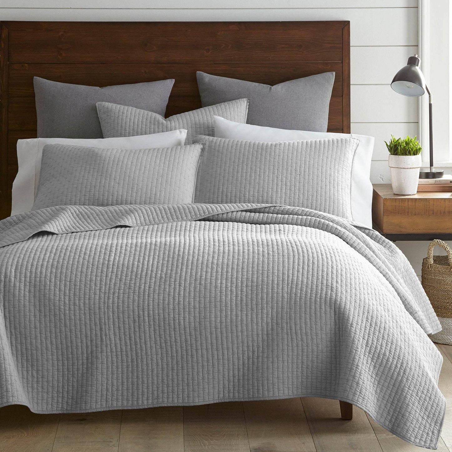 Cross Stitch Quilt Set: Taupe