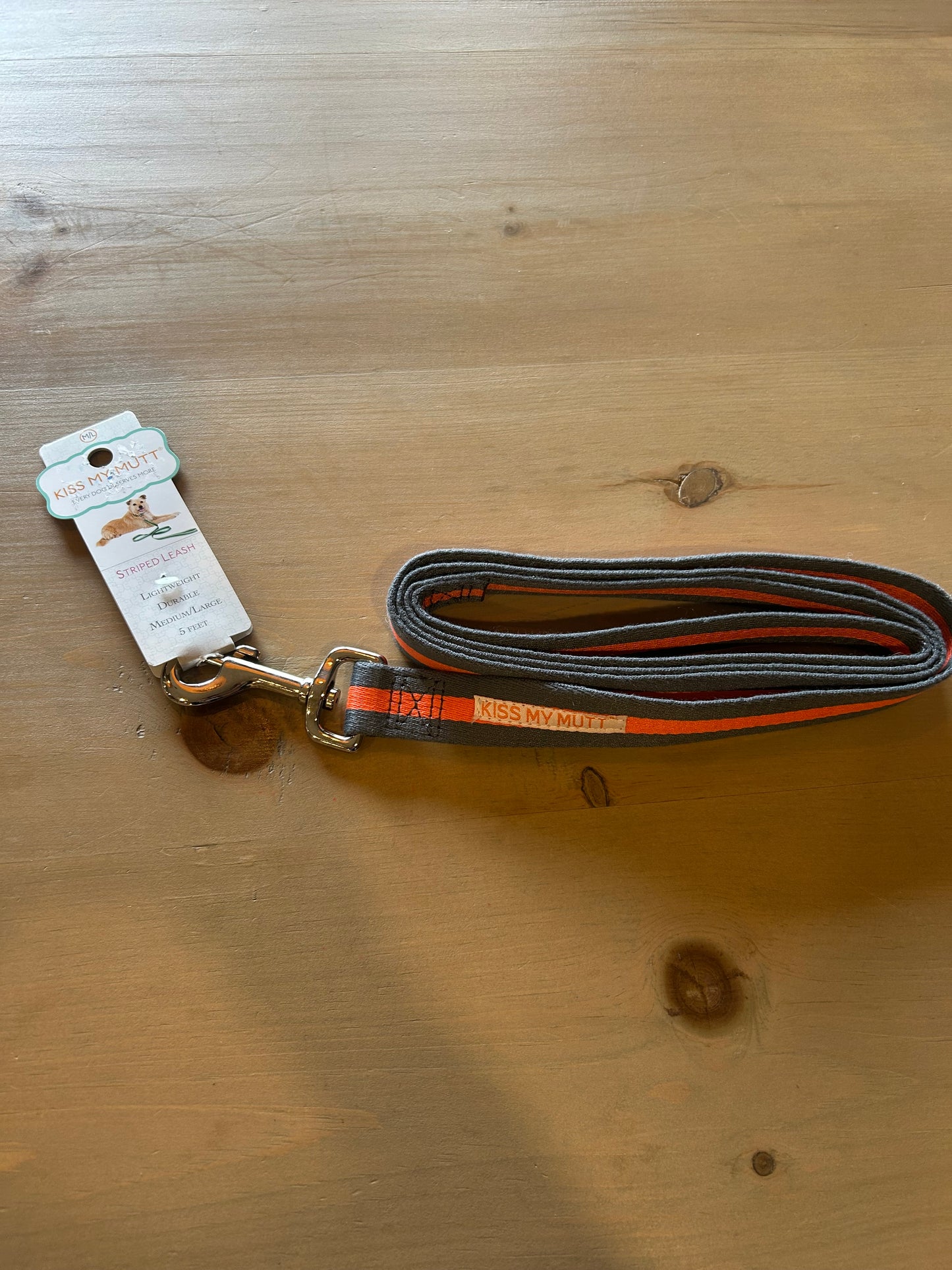 Kiss My Mutt striped dog Leash - Med/Large