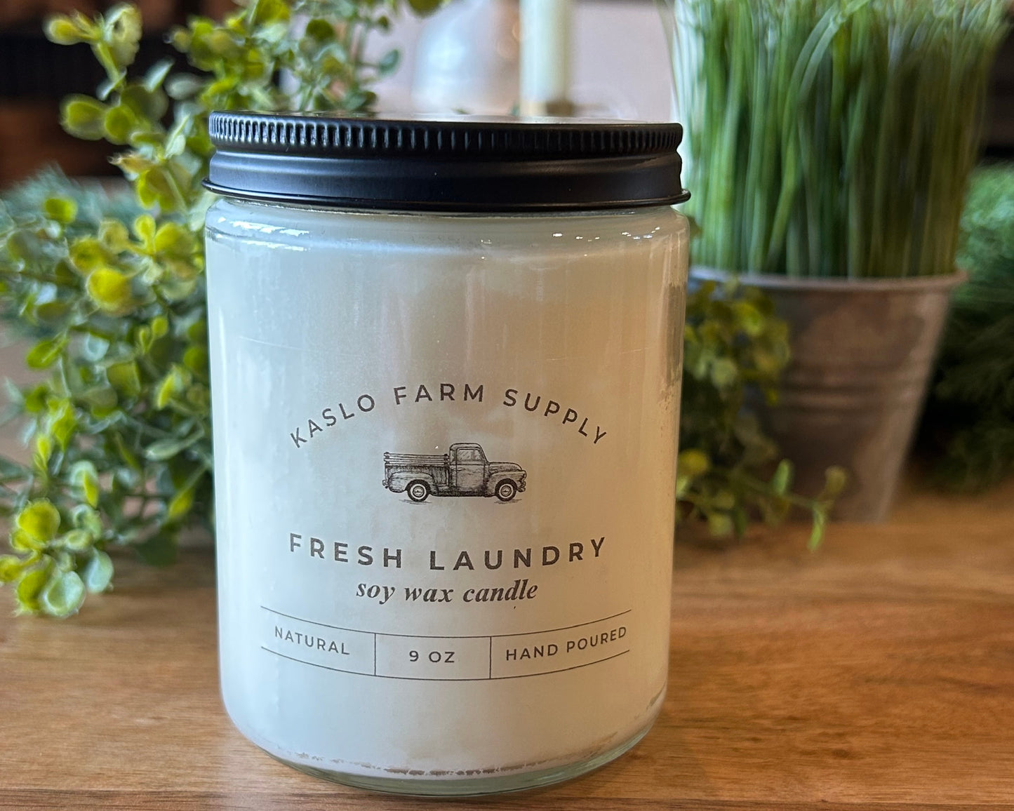 Fresh Laundry Scented 100% Soy Wax Candle 9oz
