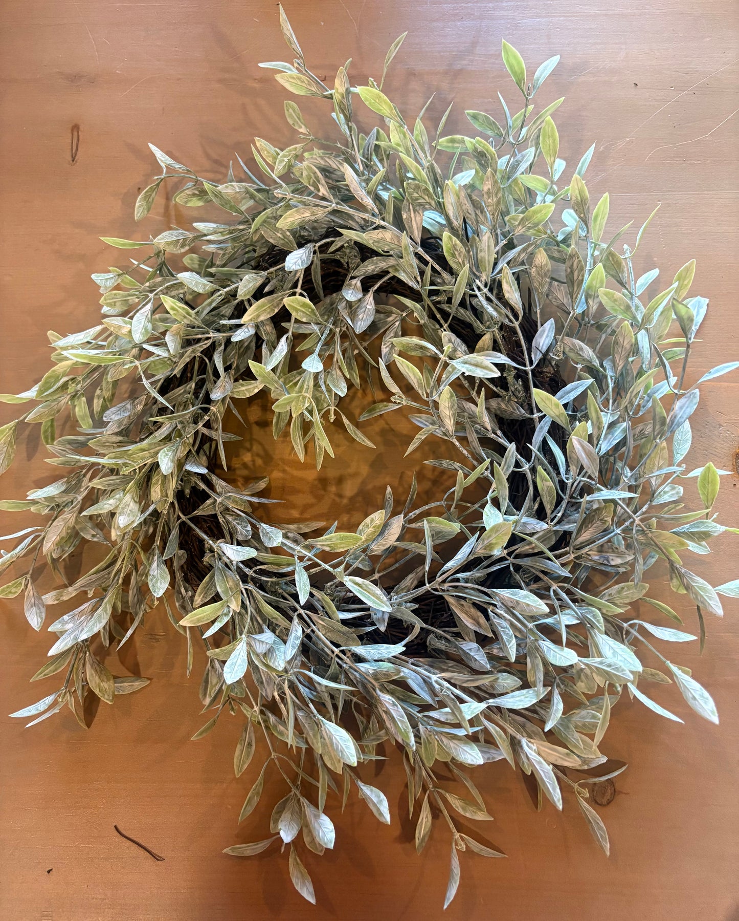 Soft Green Tea Leaves Wreath
