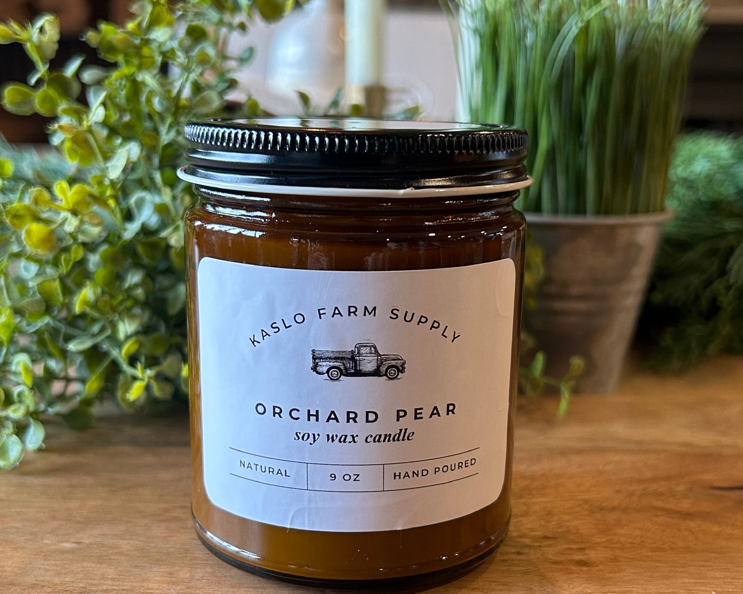 Orchard Pear Scented 100% Soy Wax Candle 9oz