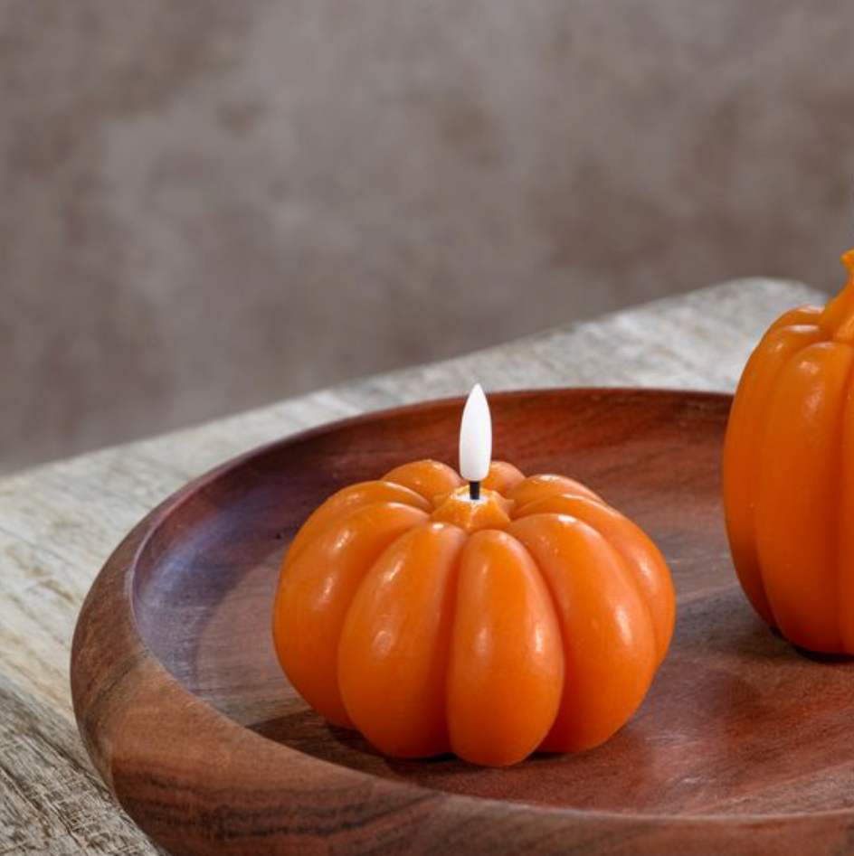 4" Orange Pumpkin LED Candle