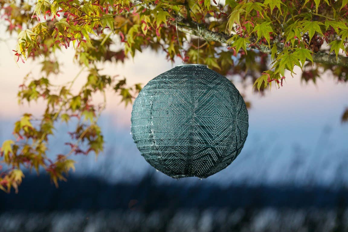 Stella Market 12" Globe Solar Lantern - Ink