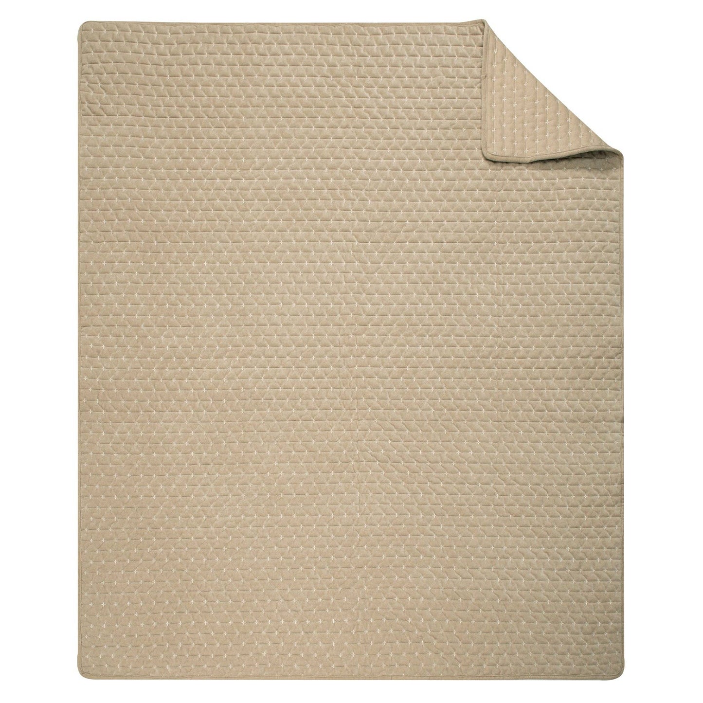 Velvet Stitch Quilted Throw: Taupe