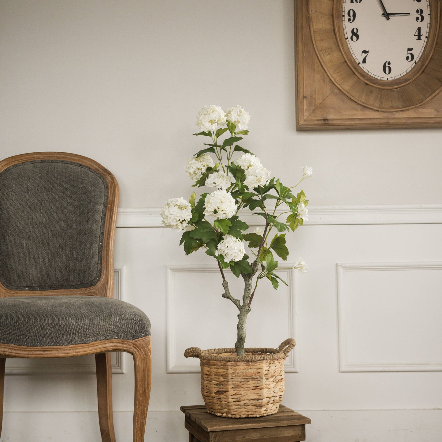 34.5" White Hydrangea Tree