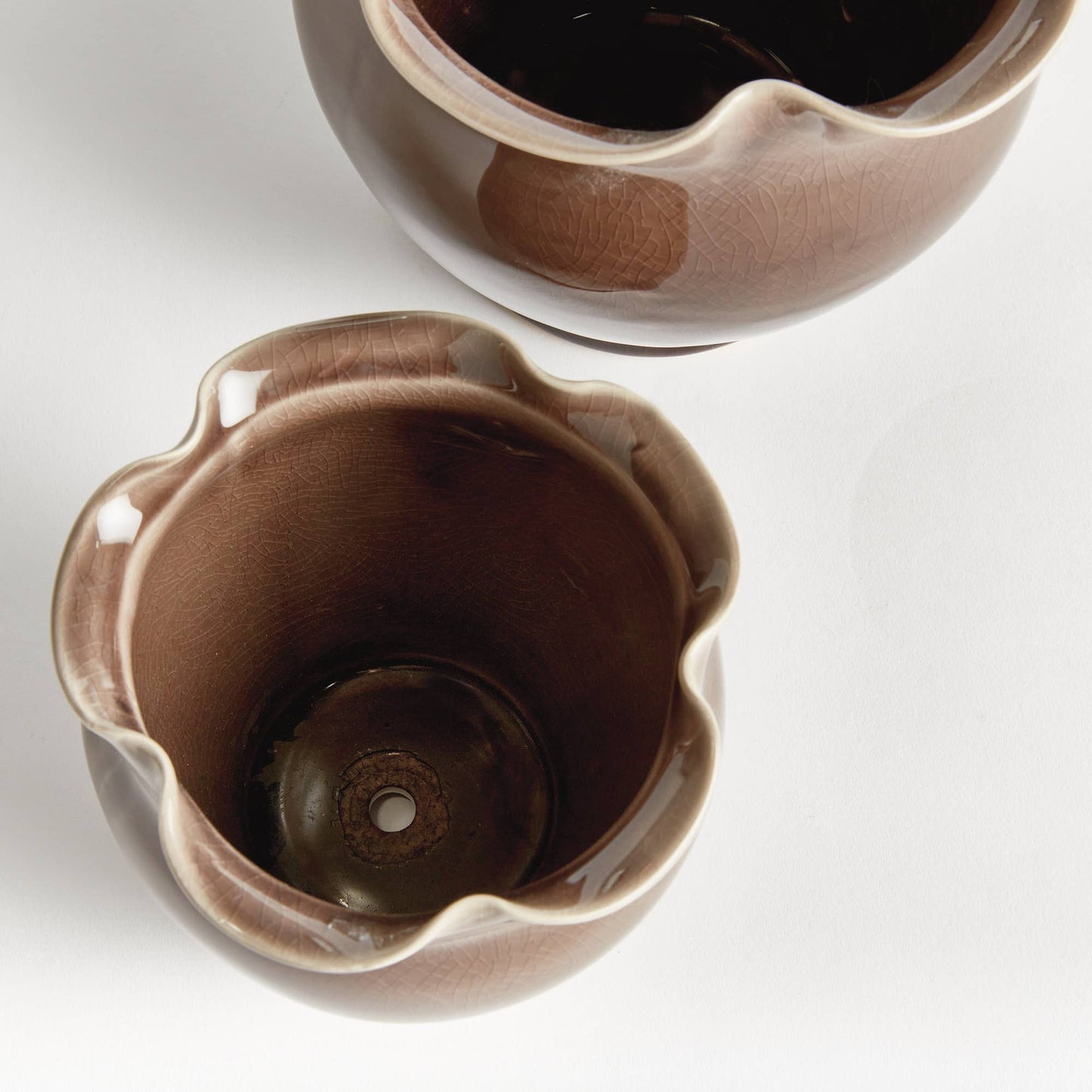 Megan Pots, Brown - Set of 2