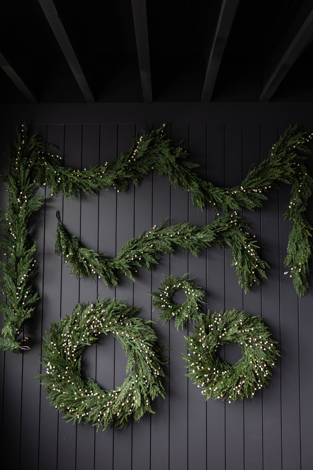 White Plum Berry Norfolk Cypress Real Touch Wreath - 24"