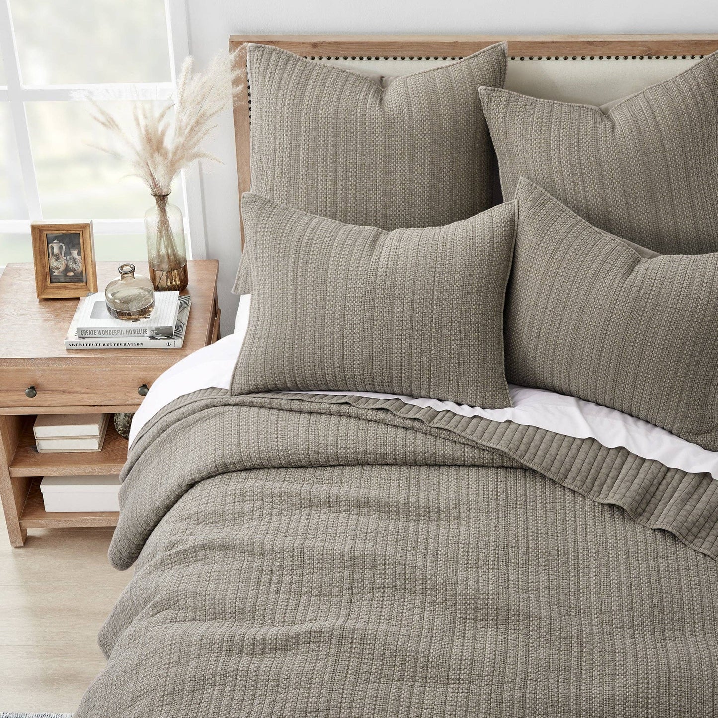 Loden Quilt Set: Taupe / Full/Queen