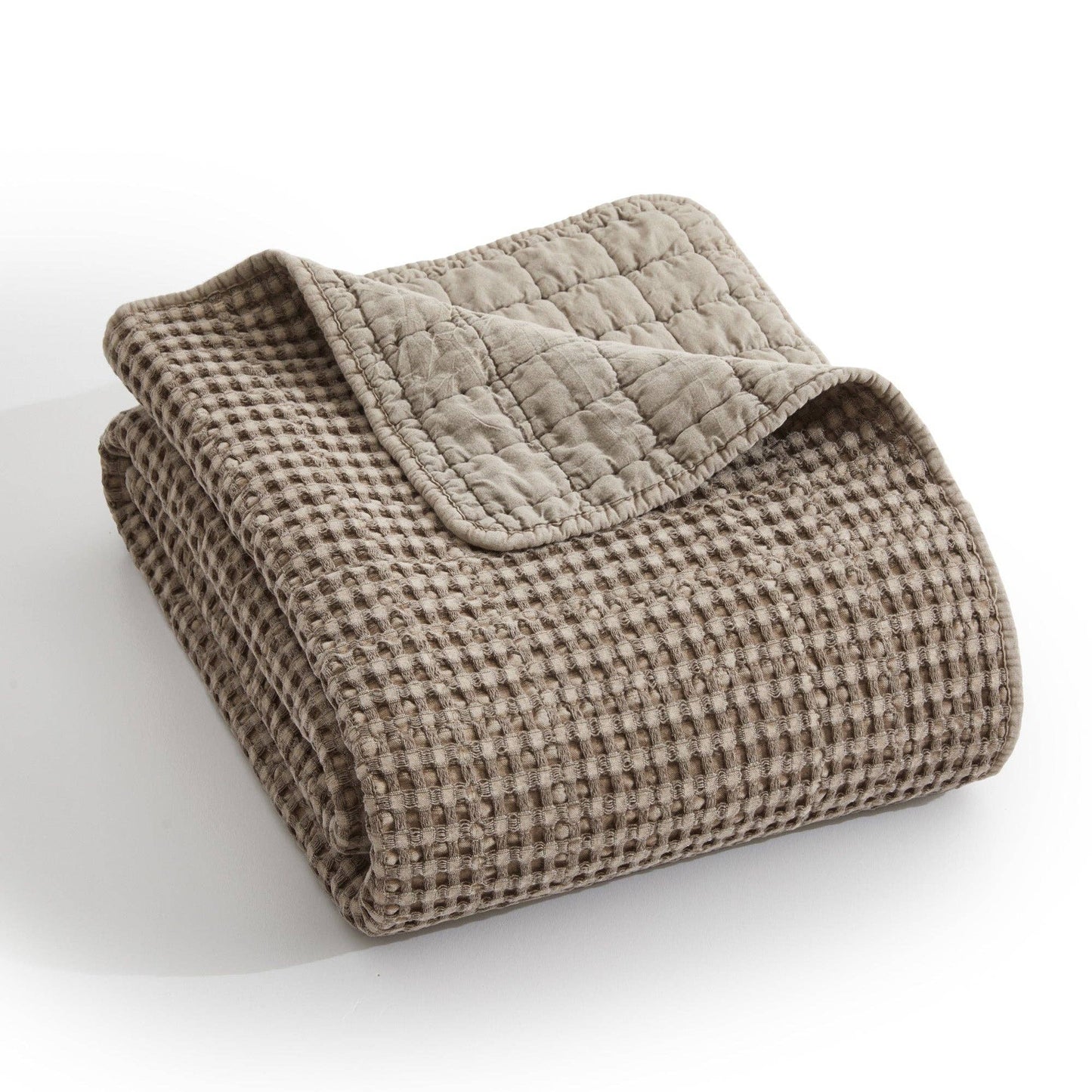 Mills Waffle Quilted Throw: Cocoa