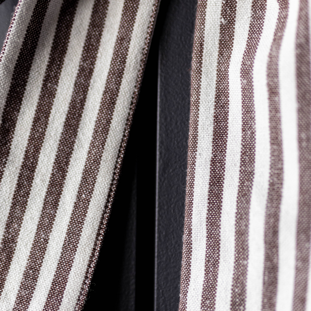 Striped Brown Fabric Bow