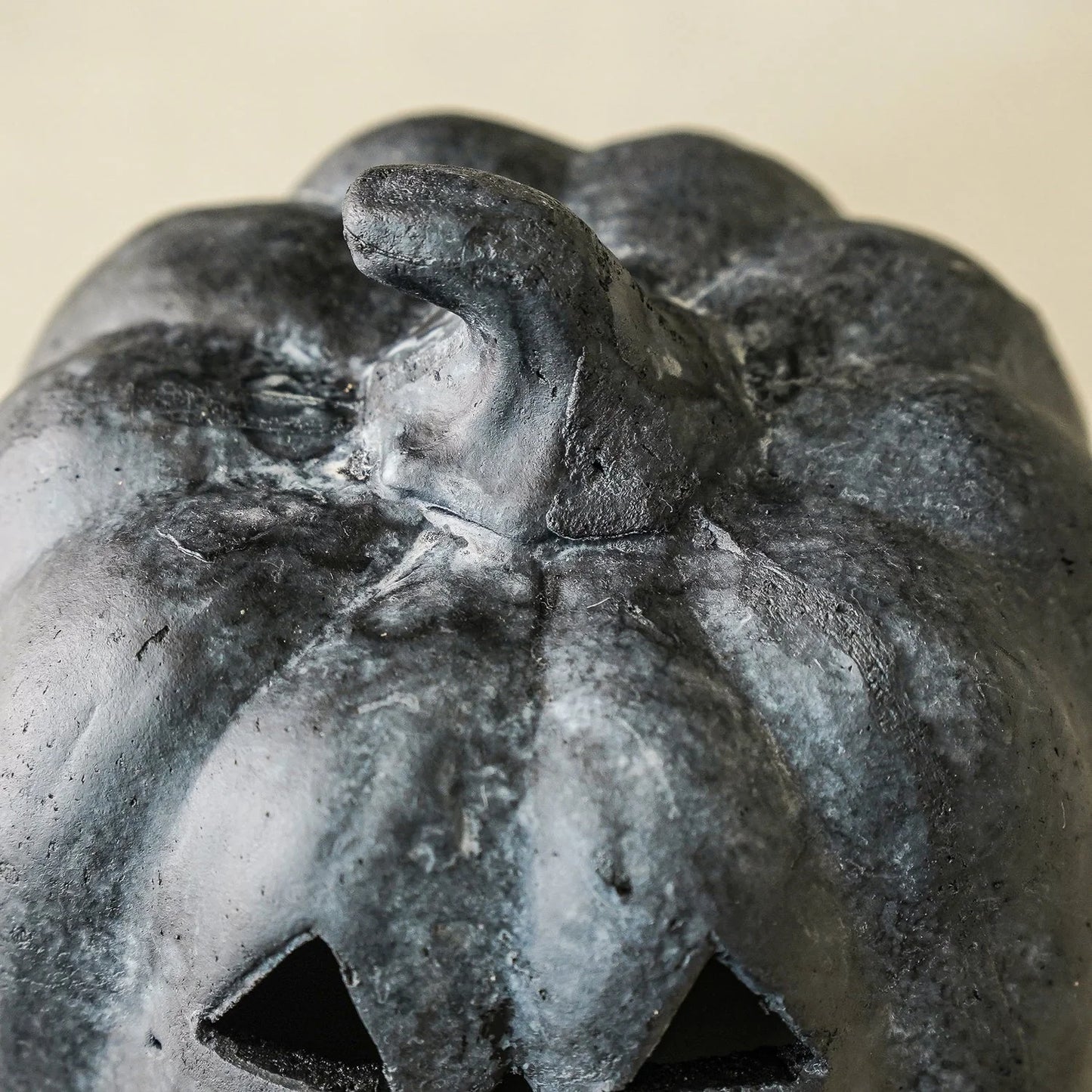 Rustic Black Terracotta Jack-O-Lantern Pumpkins | 2 Sizes