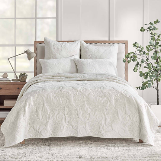 Cream Velvet Quilt Set