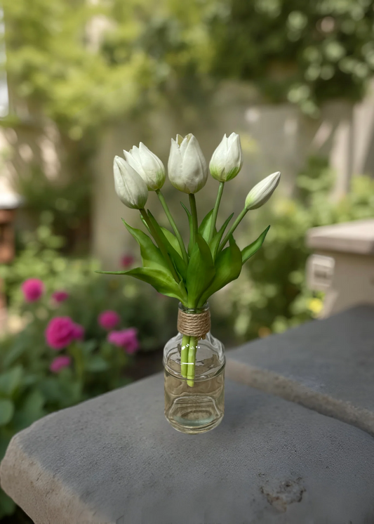 10" Fresh Touch Mini Wild White Tulip Bundle
