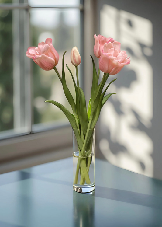 18" Fresh Touch Ruffled Pink Parrot Tulip Bundle
