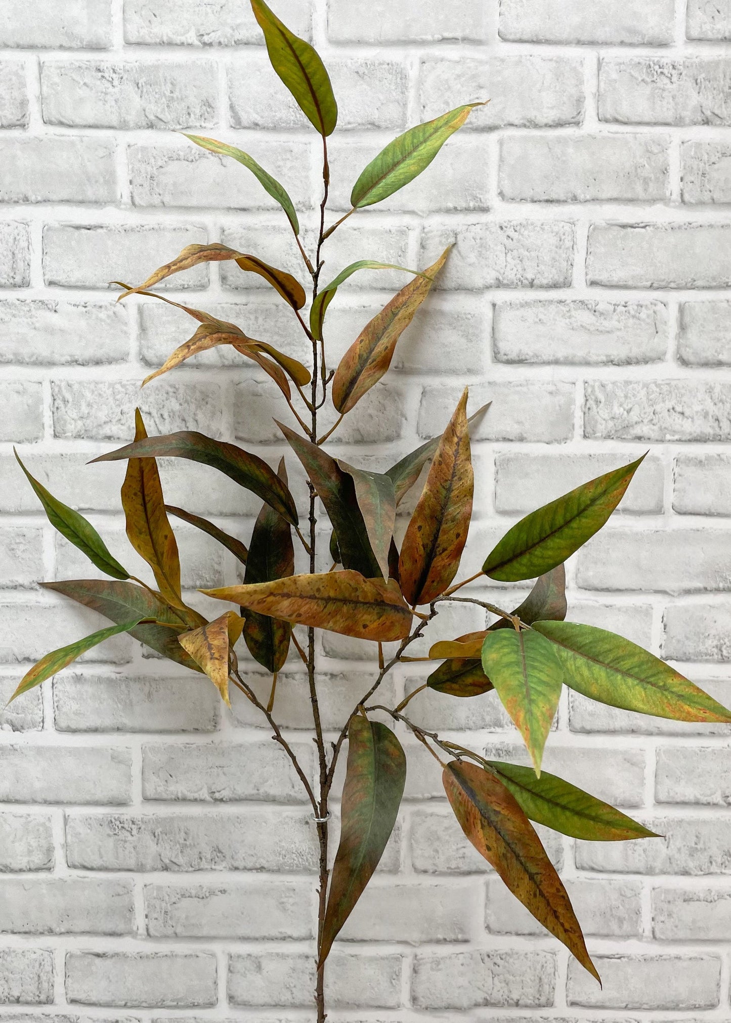 Green Brown Willow Eucalyptus Leaf Spray 45"