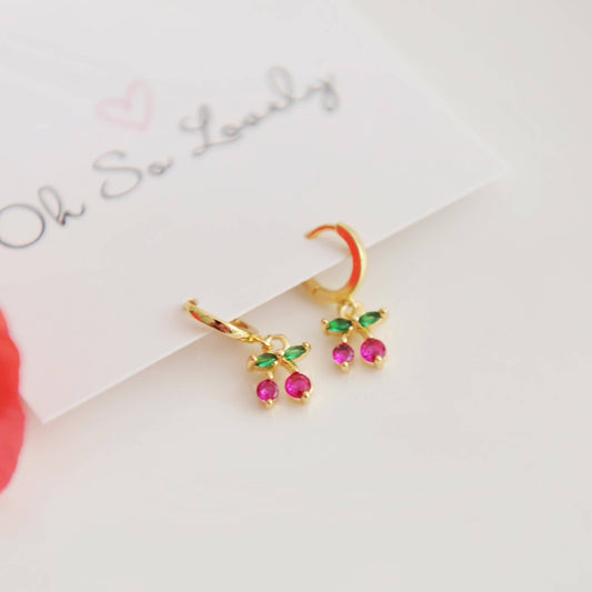 Annie Cherry Huggie hoop earrings