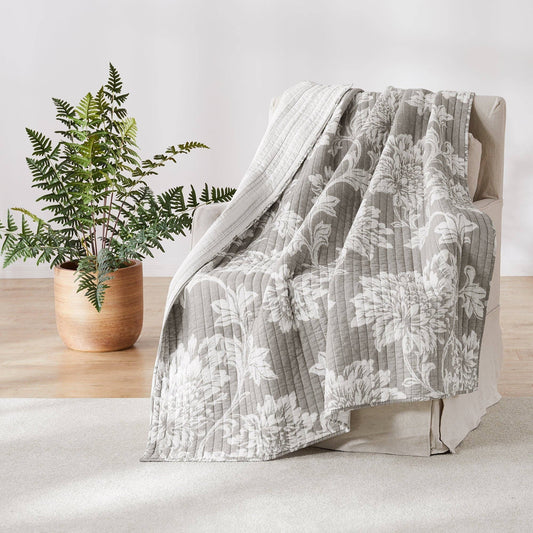 Sanira Taupe Quilted Throw