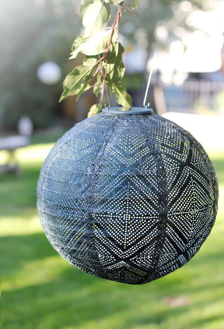 Stella Market 12" Globe Solar Lantern - Ink