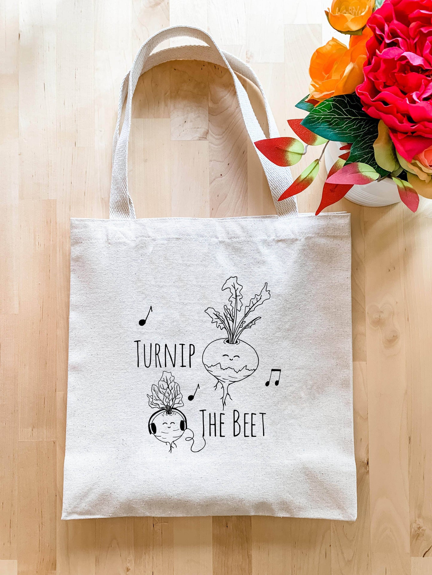 Turnip The Beet - Cute Canvas Tote Bags - Veggies, Pun