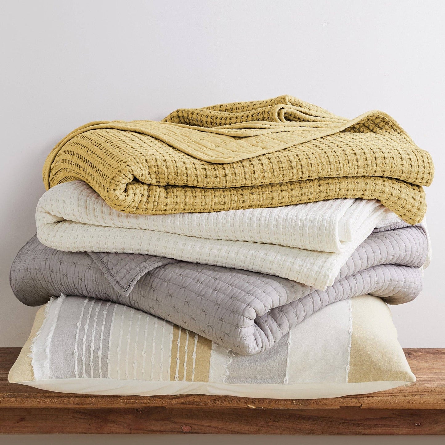 Cross Stitch Quilt Set: Taupe