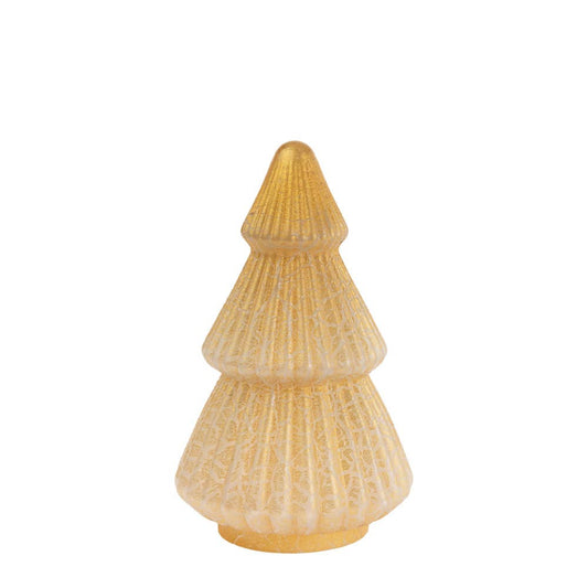 10.5" Tall Gold Shimmer Glass Tree Christmas Décor