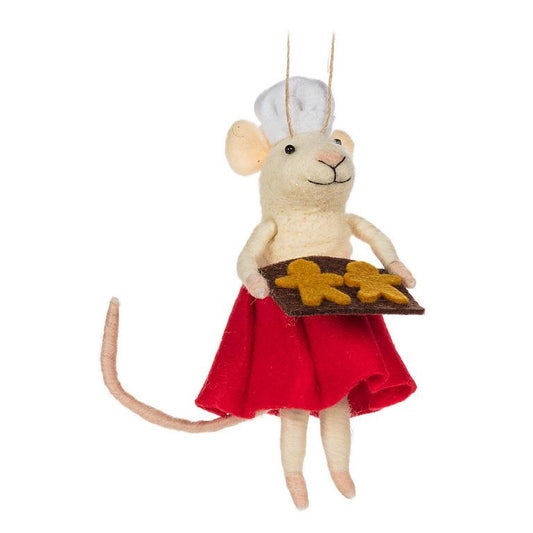 Mouse Holiday Ornament - Baker - 5"H