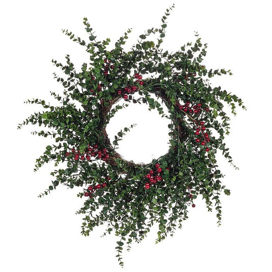 Medium Eucalyptus Wreath with Berries – 24" Diameter