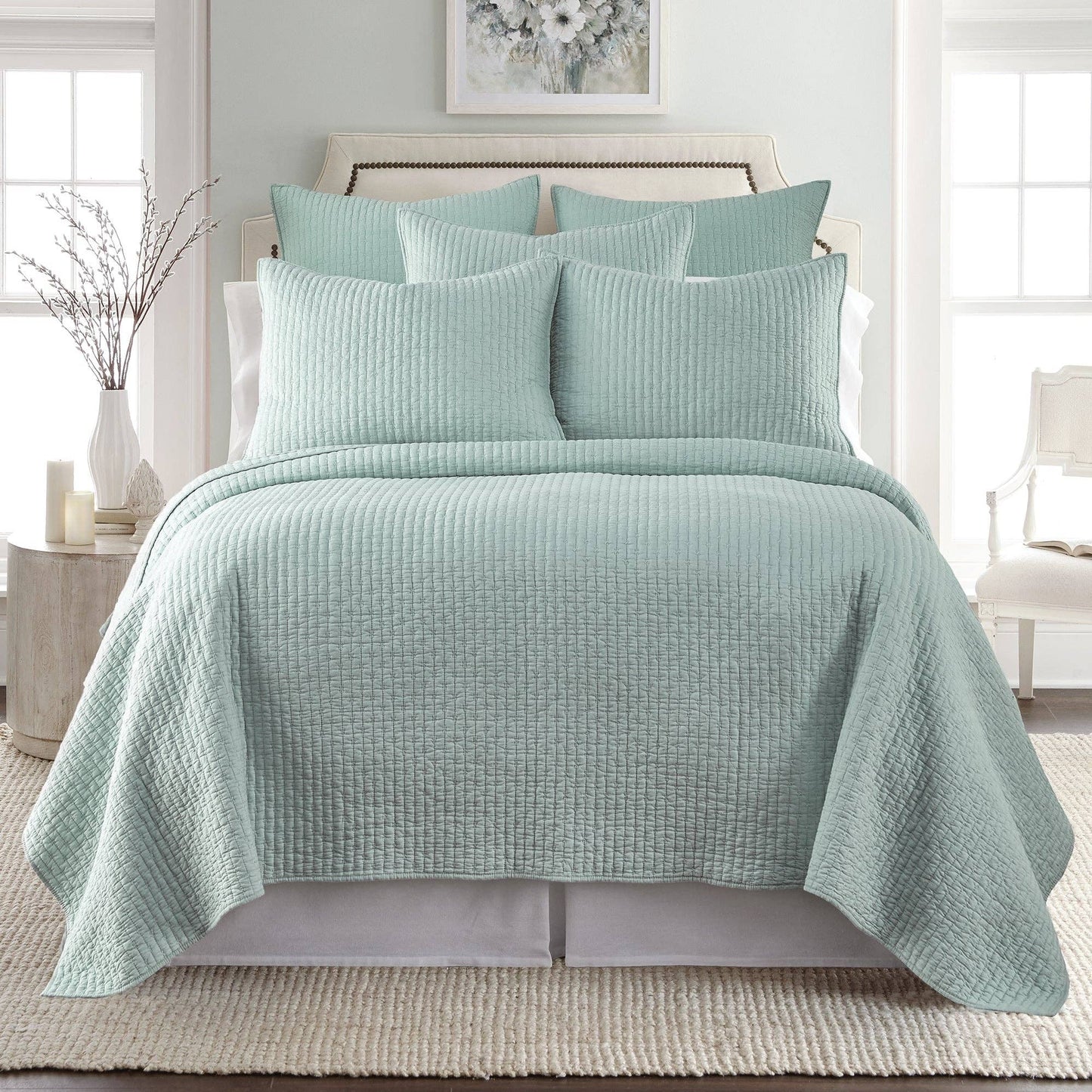 Cross Stitch Quilt Set: Taupe