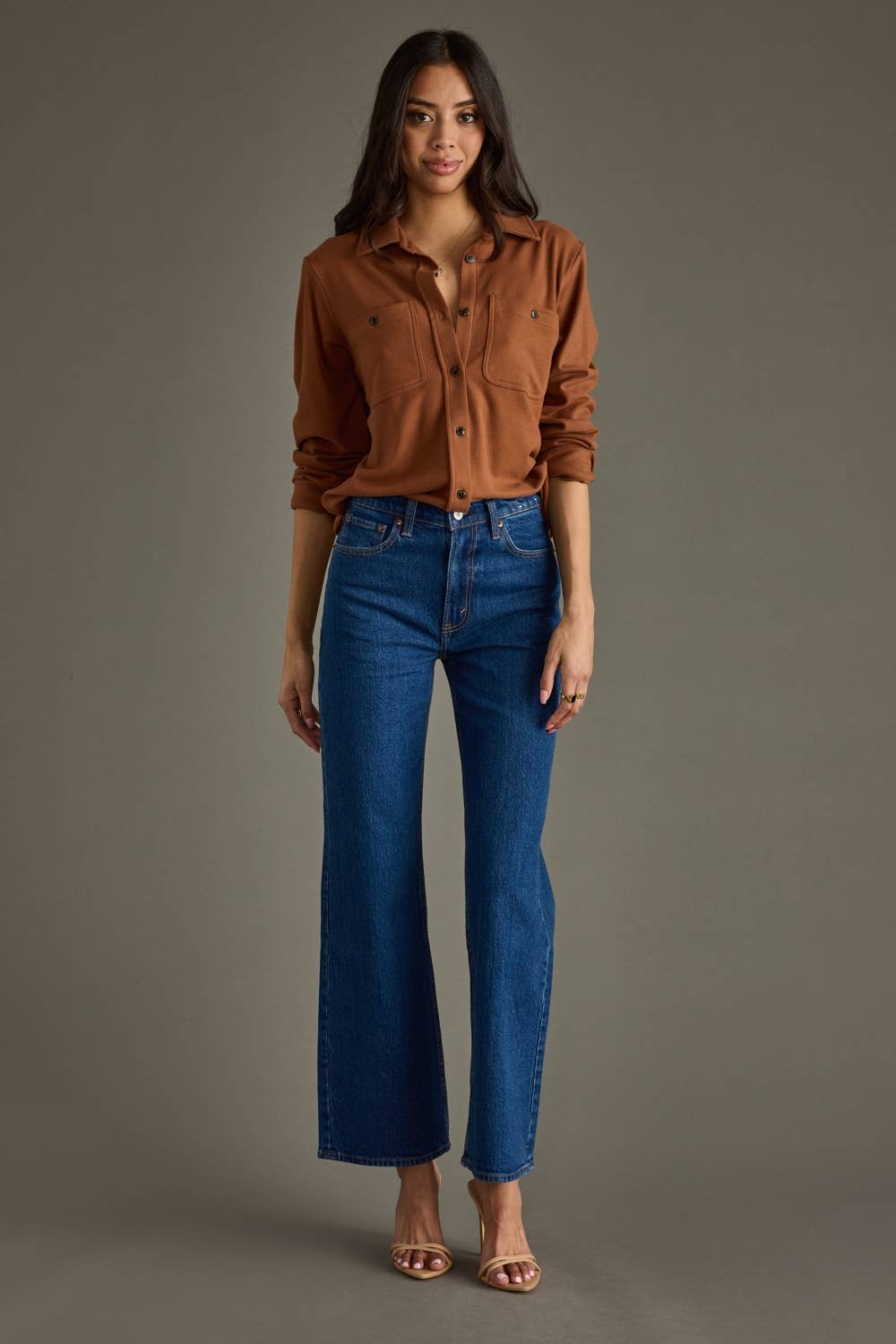 Brown Super Soft Button Up