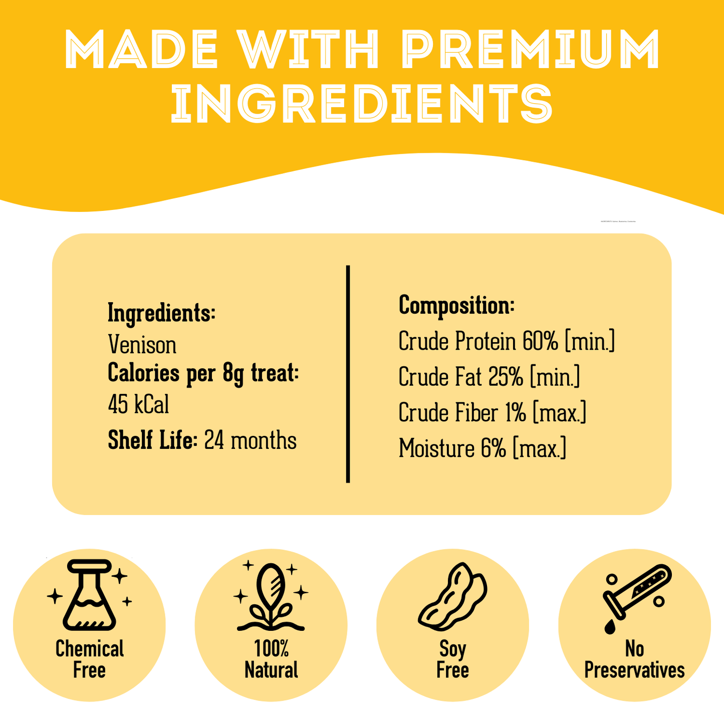 Venison Dehydrated Pet Treat for dogs 80g