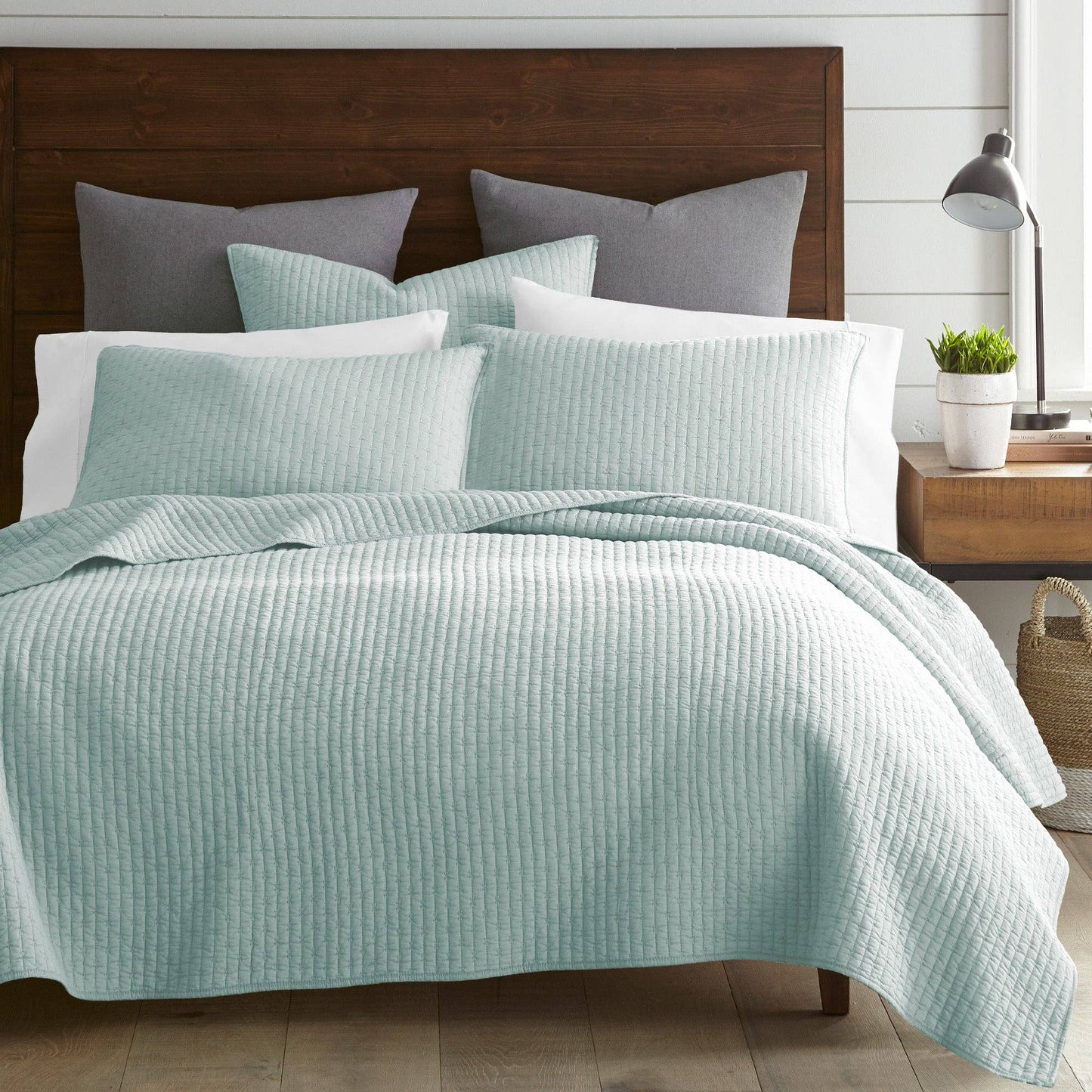 Cross Stitch Quilt Set: Taupe