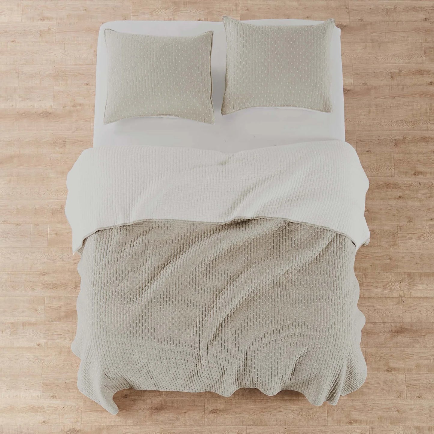 Cross Stitch Quilt Set: Taupe