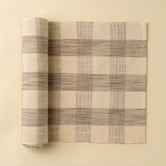 Grace Gingham Table Runner - 108"L, Stone