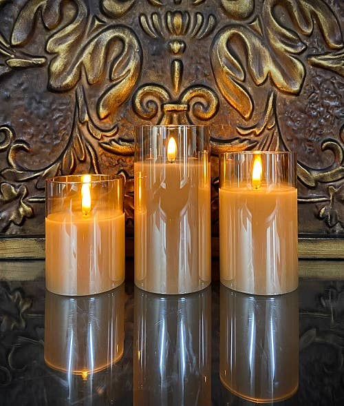 Champagne TRIO Flameless Candle Set