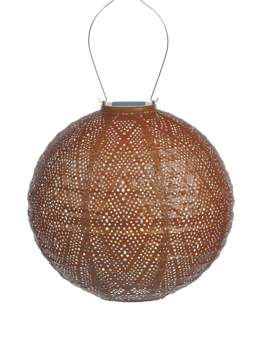 Round Ikat Lantern, Copper