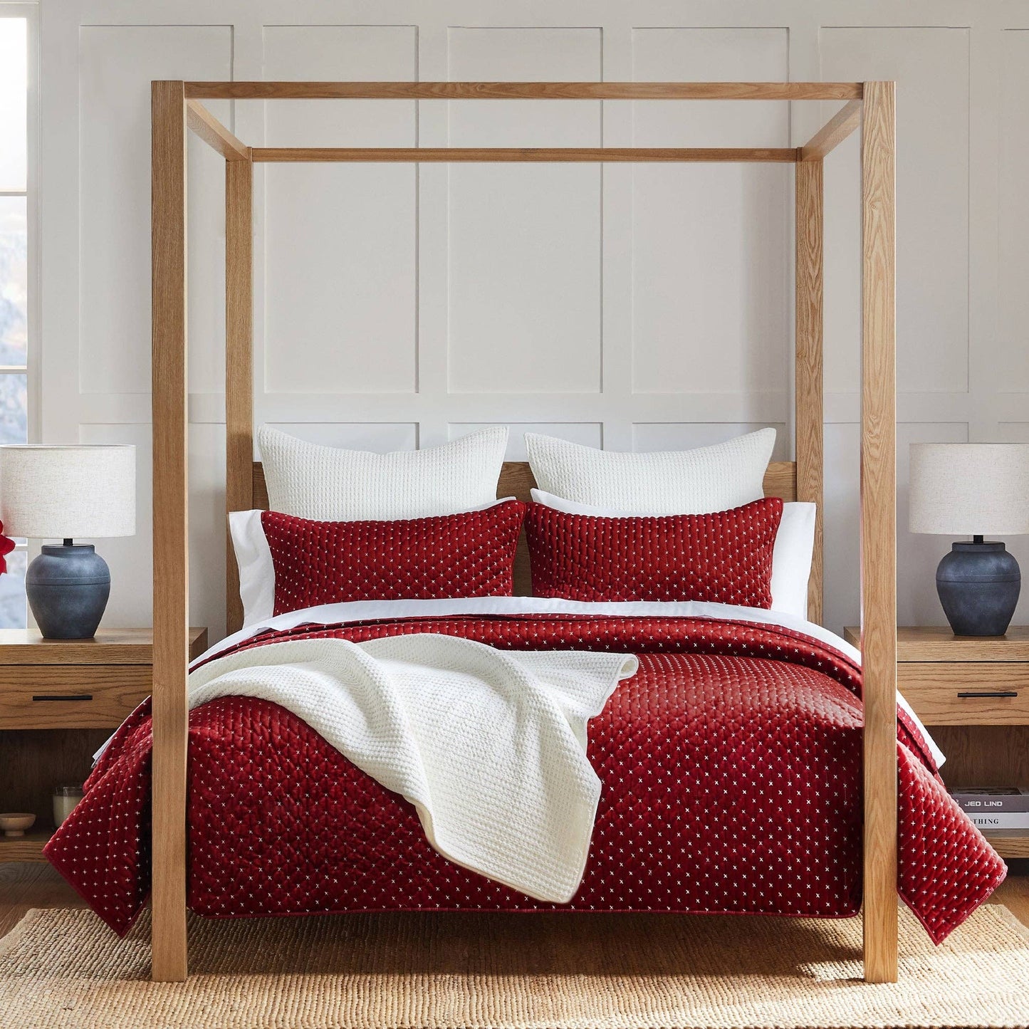 Cross Stitch Quilt Set: Taupe
