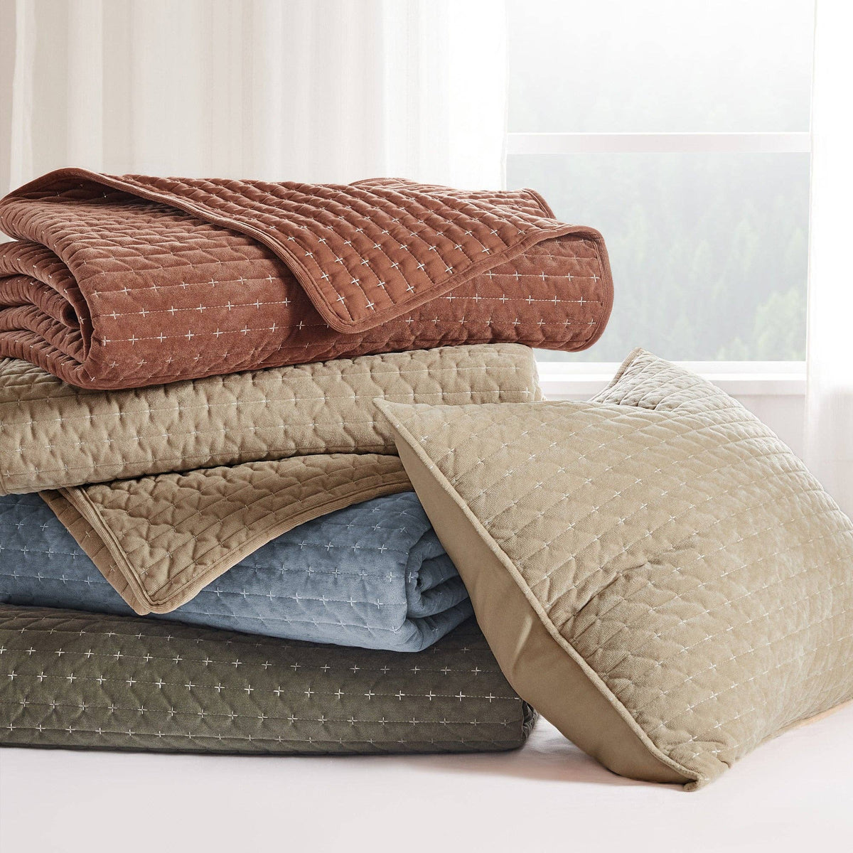 Rust Quilts Velvet Stitch Quilt Set: Rust / Full/Queen – Kaslo Farm Supply