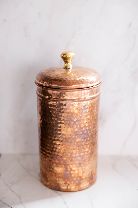 Copper Hammered Canister
