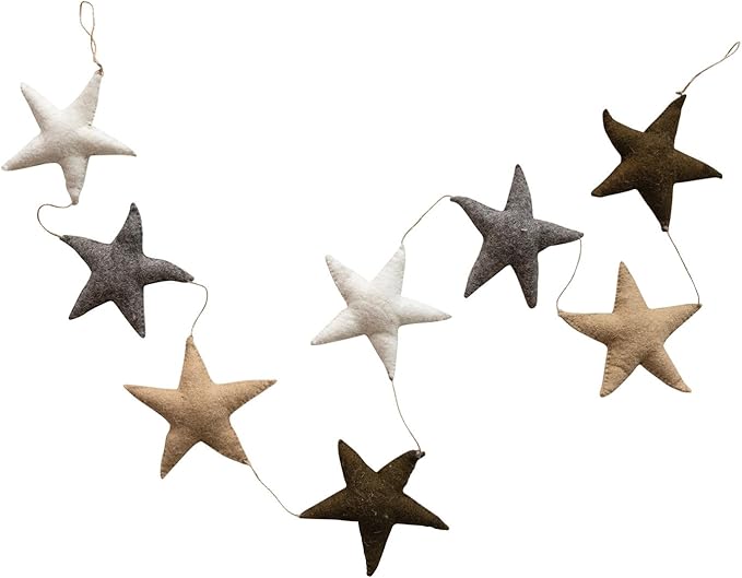 Handmade Wool Felt Star Garland