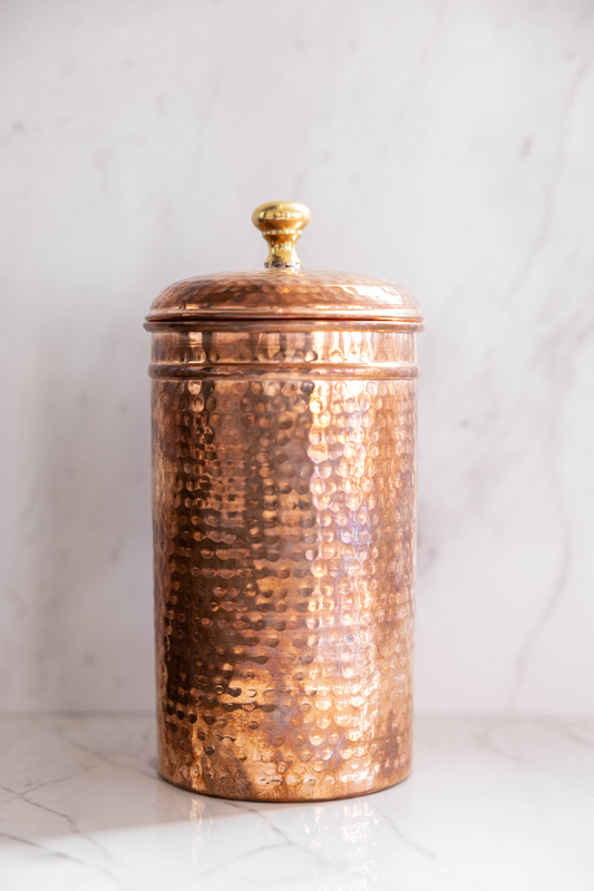 Copper Hammered Canister